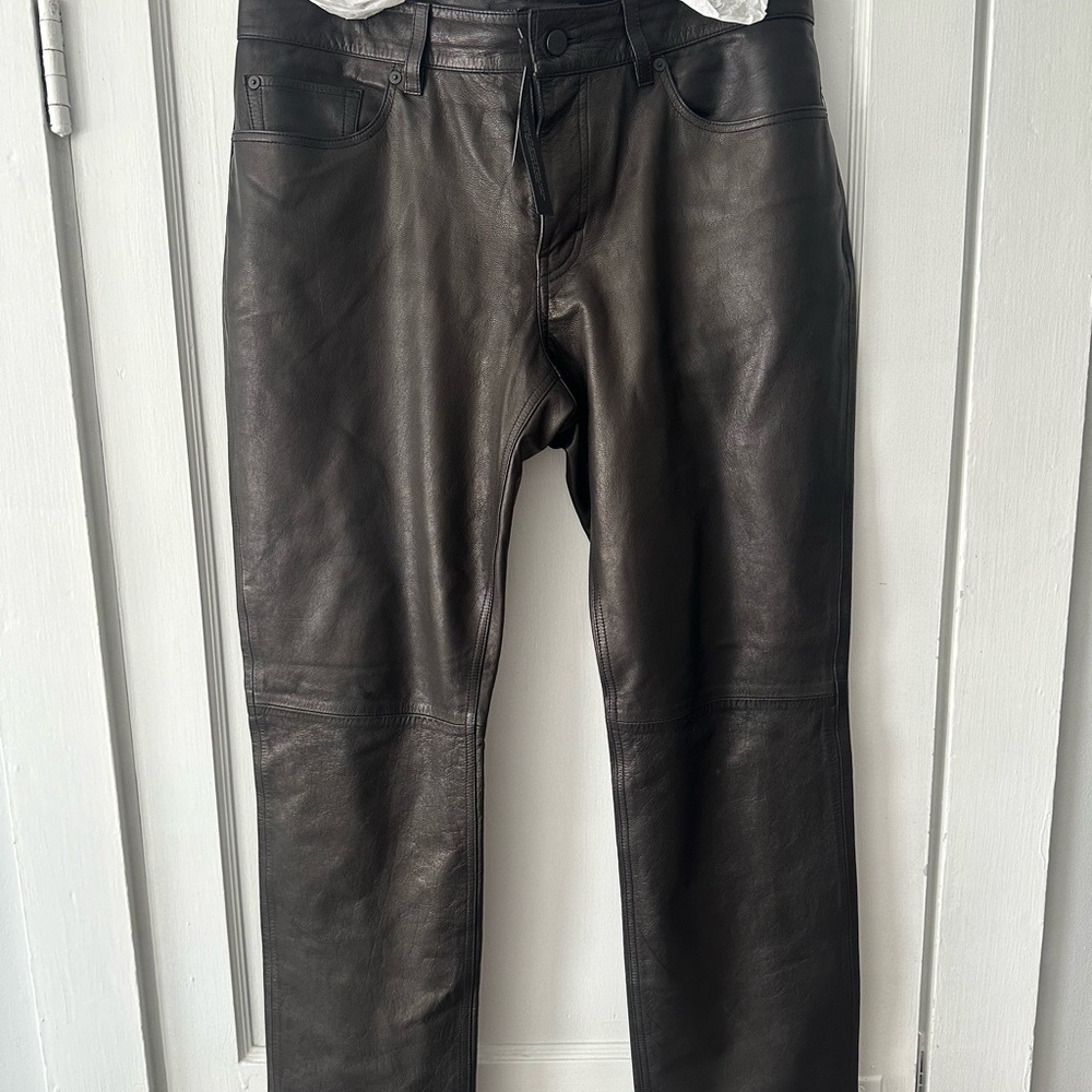 Banana Republic Men's Black Leather Pants